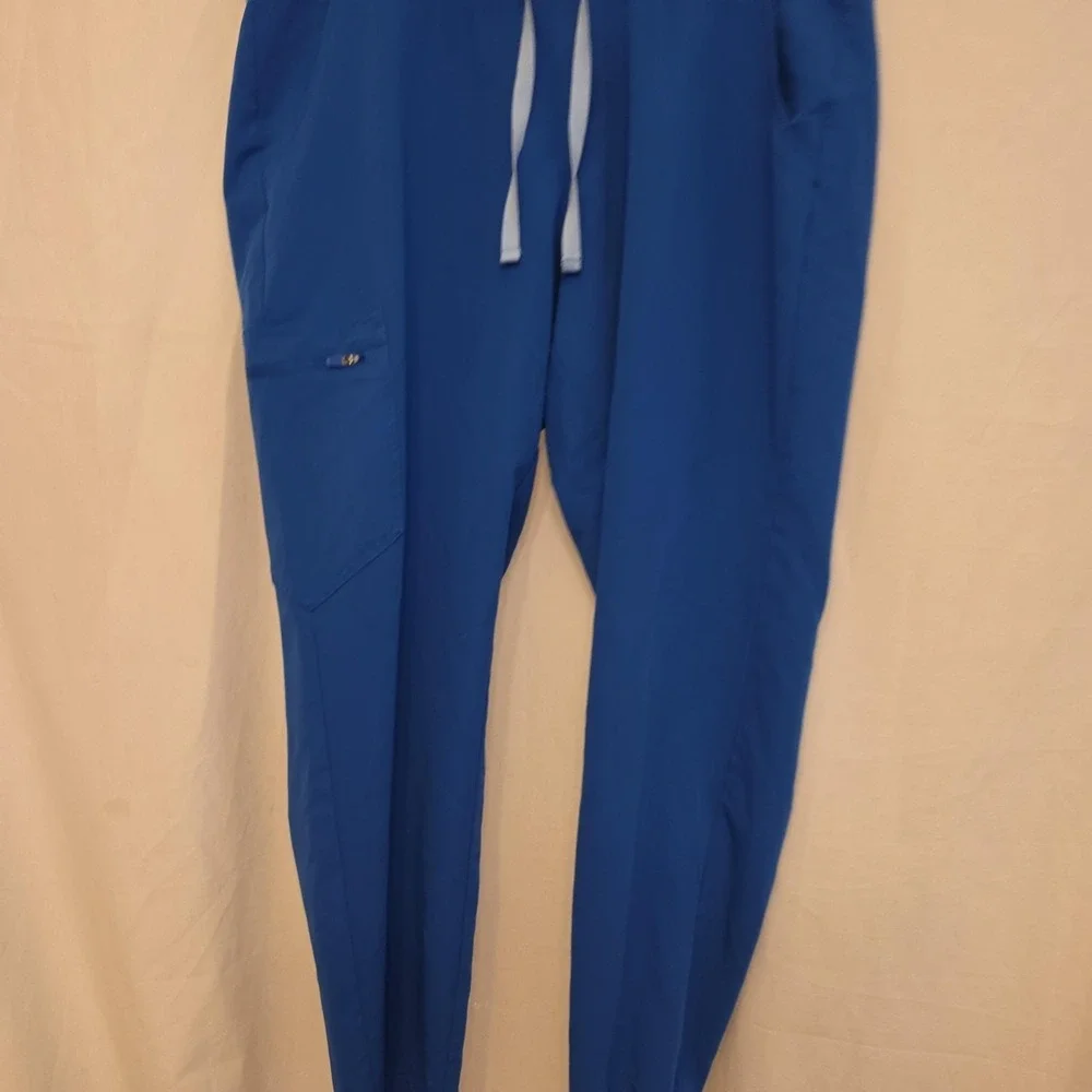 FIGS‎ Technical Collection Pants Mens XL Blue Jogger Scrub Elastic Waist Cargo